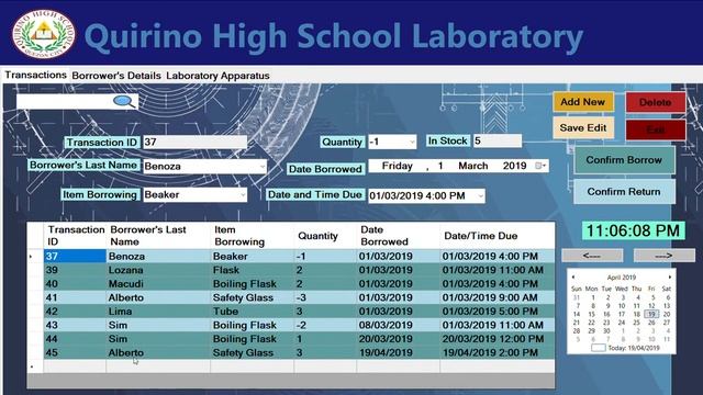 Borrowing System/Inventory System of Laboratory Apparatus | VB.NET смотреть онлайн