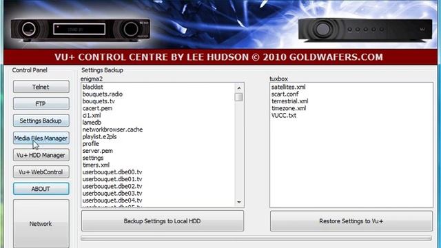 Vu+ Control Centre For Vu+ Duo HD And Vu+ Solo HD