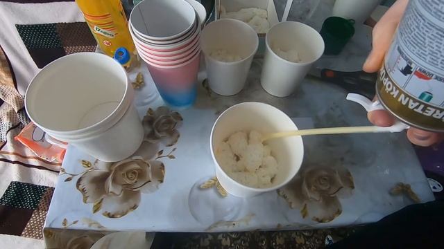мыльные букеты.Этап 1- заполняю пеной супницы и стаканчики. DIY смотреть онлайн
