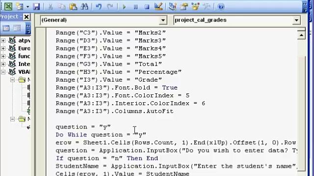A Sample Project Using Excel VBA