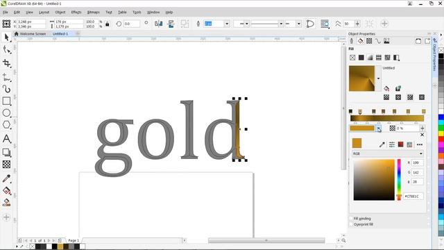 CorelDraw - How To Make a Gold Text Effect in Corel Draw смотреть онлайн