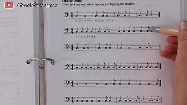 6-3 Dotted Quarter Notes - how to count a dotted quarter [Year 1 #83]- Beginner Piano Lessons смотреть онлайн