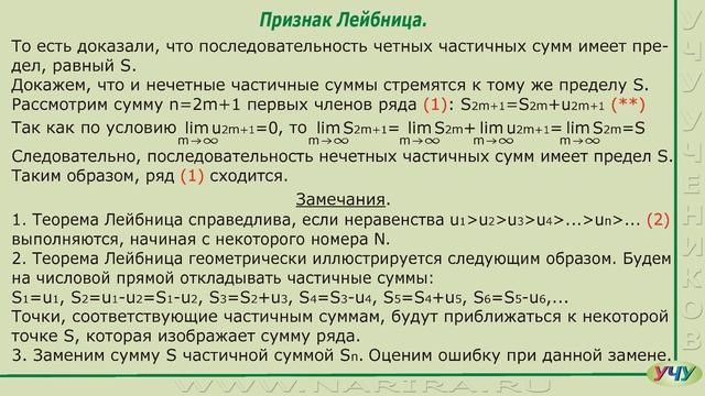 Знакочередующиеся ряды. (Матанализ - урок 59)