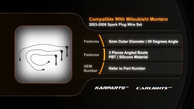 For Mitsubishi Montero 2003-2006 Spark Plug Wire Set | 3 Pieces Angled Boots смотреть онлайн