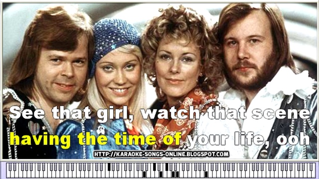 ABBA - "Dancing Queen" Karaoke Version with lyrics on the screen смотреть онлайн