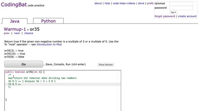Codingbat - or35 (Java) смотреть онлайн