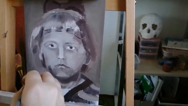 Учусь писать этюд головы маслом в технике гризайль I SpeedPaint 3
