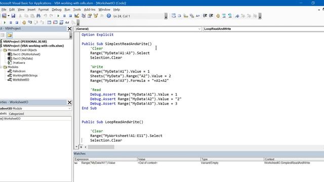 VBA для начинающих - работа с ячейками и диапазонами (чтение и запись данных) смотреть онлайн