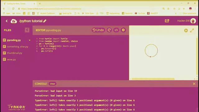 Tynker Python; Turtle Graphics смотреть онлайн