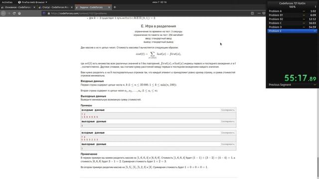 [Kotlin] Codeforces 721 div2 virtual speedrun (Any penalty, usual order) смотреть онлайн