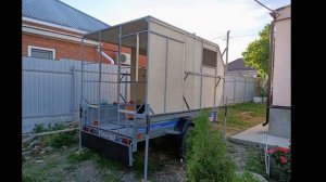 Жилой модуль  вкладыш в прицеп  Этапы строительства в фото