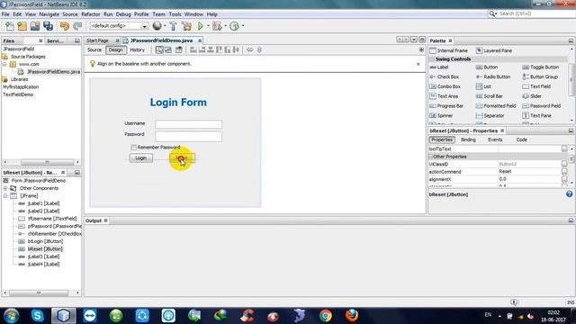 java swing JPassword and JChechbox example смотреть онлайн