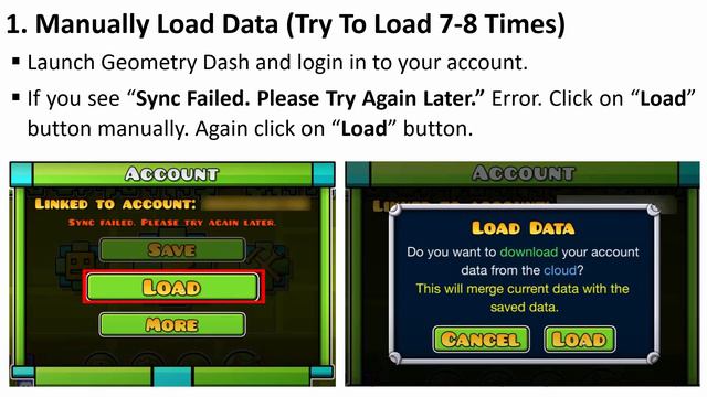 SOLVED Geometry Dash "Sync Failed. Please Try Again Later." Error смотреть онлайн
