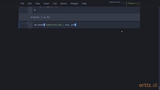 NumPy - Ejercicio 36: Guardar dos Arreglos en Formato Comprimido (.npz) y Cargarlos смотреть онлайн