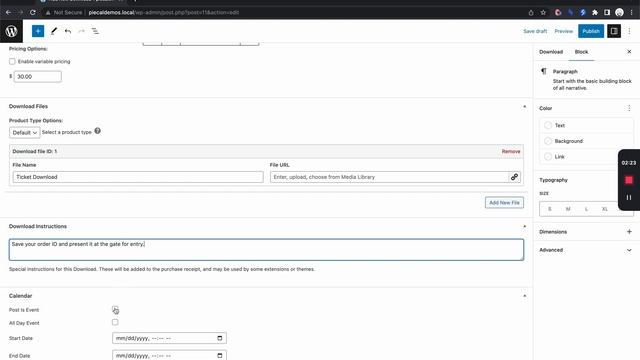 WordPress Event Ticket Sales with Pie Calendar Pro and Easy Digital Downloads смотреть онлайн