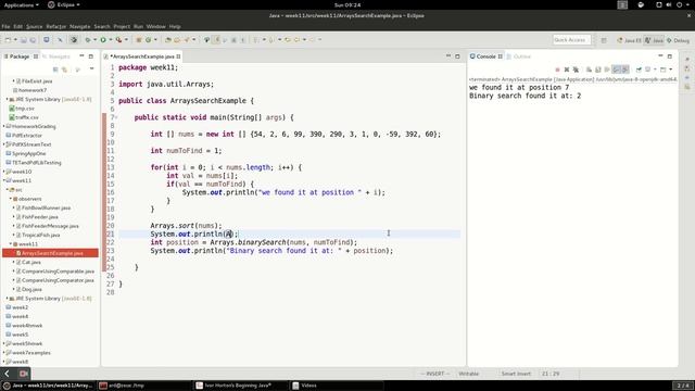 Java: binarySearch on Arrays explained смотреть онлайн