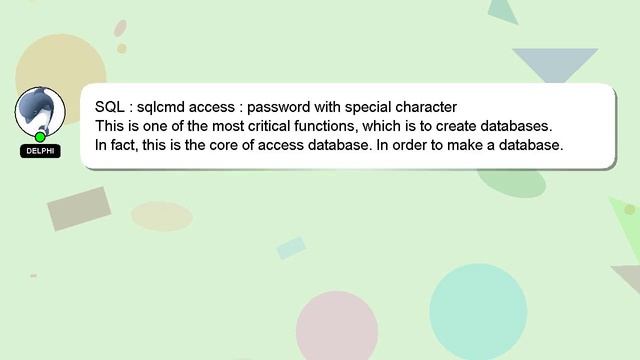 SQL : sqlcmd access : password with special character смотреть онлайн