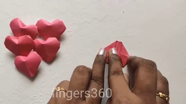Origami easy 3D heart / Inflatable heart / fingers360 смотреть онлайн