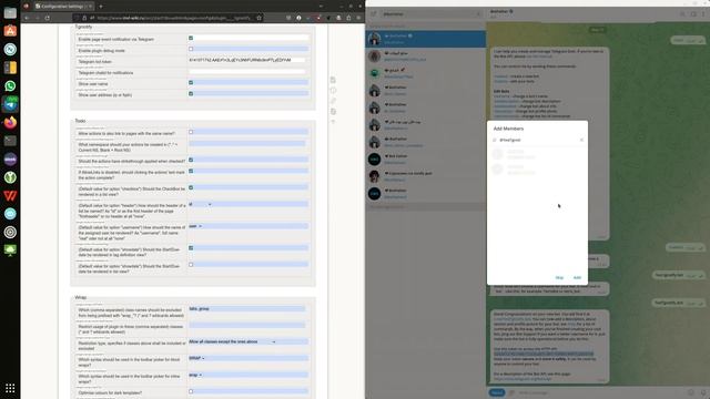 Настройка оповещений о правках в dokuwiki через Telegram смотреть онлайн