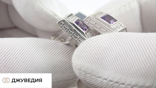 Запонки Мужские с Аметистом (камень на выбор), Артикул ЗМ-19_5_с, серебро 925 пробы смотреть онлайн