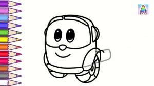 Как нарисовать ГРУЗОВИЧКА ЛЕВУ | Рисуем и учим цвета на русском и английском | Coloring Kids