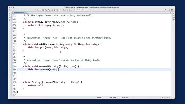 [HD] EECS1022 W21 - Java Tutorials - Week 12 - Part D1 - BirthdayBook V2 using a Hashtable: Coding смотреть онлайн