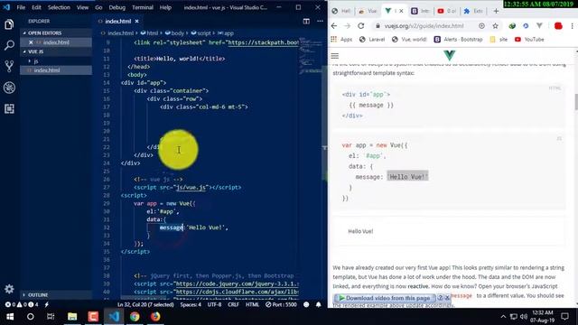 Vue js Bangla Tutorial | Declarative Rendering Part-01 смотреть онлайн