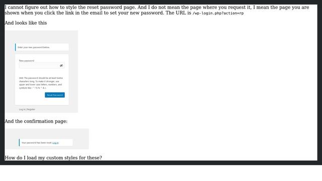 Wordpress: Style reset password page? /wp-login.php?action=rp смотреть онлайн
