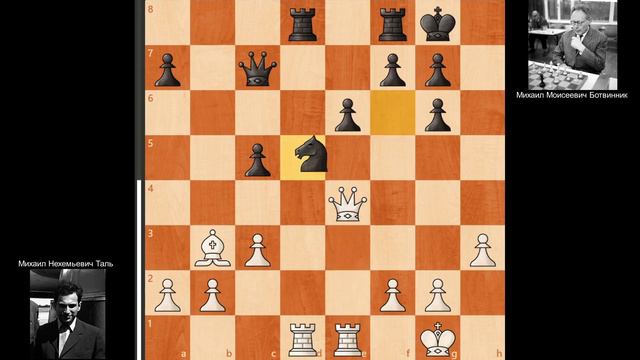 2-я партия Таль - Ботвинник, матч-реванш на первенство мира 1961, Москва. (1-0) смотреть онлайн