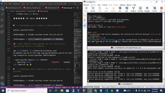 Oracle DBA - Laboratorio imp - Importando Backups Logicos - 01-10-2022 смотреть онлайн