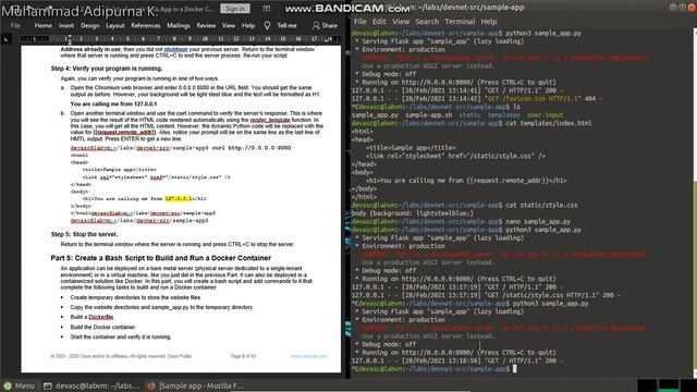 6.2.7 Lab - Build a Sample Web App in a Docker Container смотреть онлайн