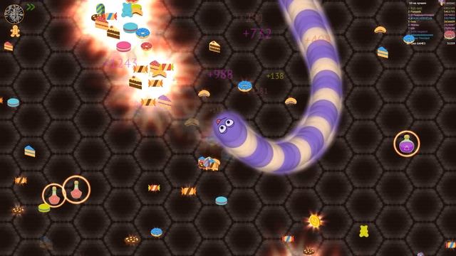 Wormate.io Я ЛЮБЛЮ ВКУСНЯШКИ! Мульт игра для детей как Slither.io про ЧЕРВЕЙ СЛАДКОЕЖЕК смотреть онлайн