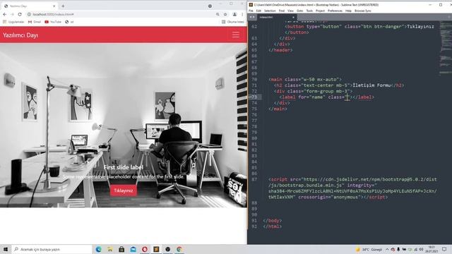 BOOTSTRAP İLE RESPONSİVE WEB SİTESİ YAPIMI || HTML CSS BOOTSTRAP смотреть онлайн