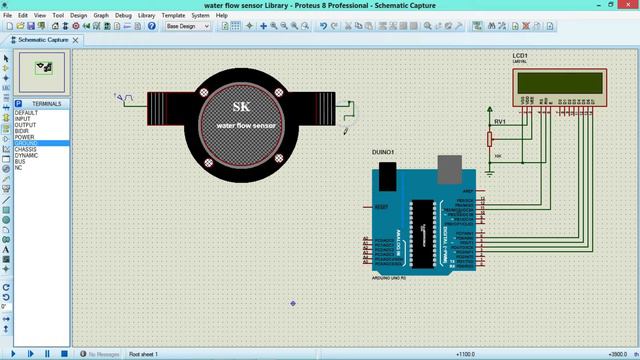 water flow sensor simulation in Proteus \ water flow senor library for Proteus смотреть онлайн