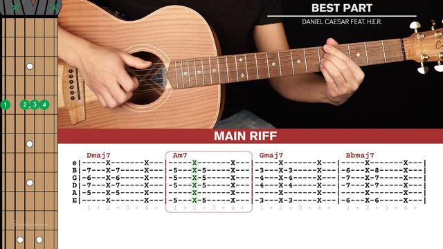 Best Part Guitar Cover Daniel Caesar Feat H.E.R 🎸|Tabs + Chords| смотреть онлайн