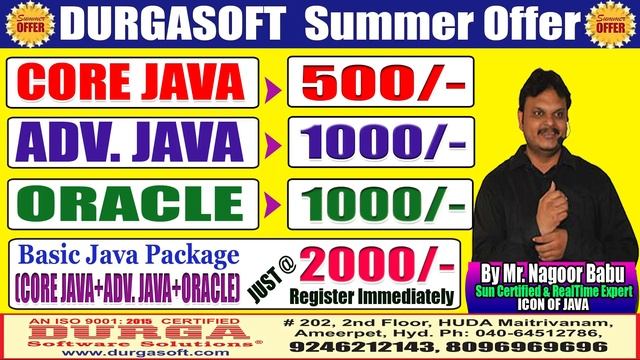 Durgasoft Summer Offer Java Package @ 2000| Only For Offline Batch смотреть онлайн