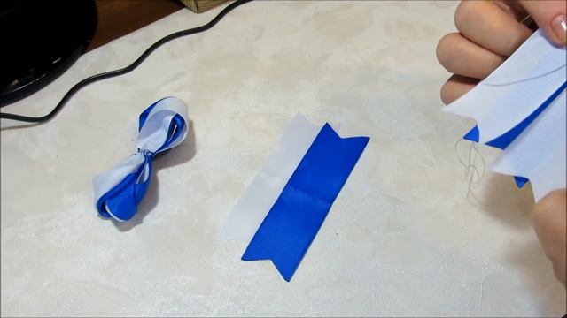 Пышный бант канзаши из репсовой ленты с пером ручной работы, мастер класс смотреть онлайн