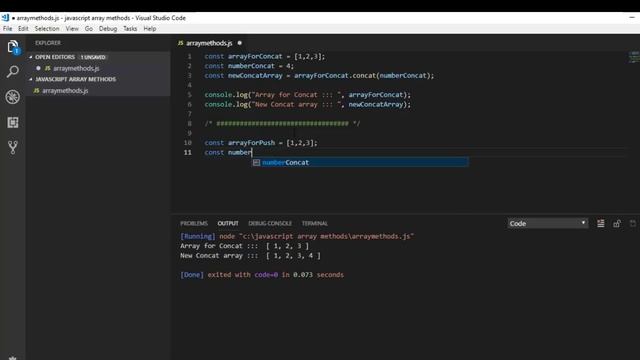 JavaScript Array methods : Array.concat() & Array.push() смотреть онлайн