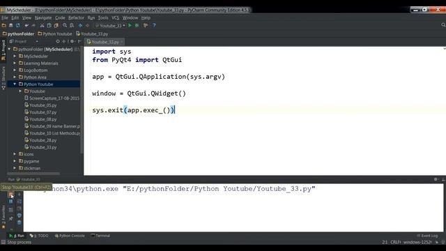 Python Malayalam Tutorial 33 Basic window in PyQt4 смотреть онлайн