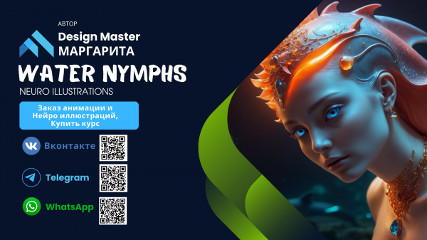 WATER NYMPHS.PARALLAX.NEURO ILLUSTRATIONS.