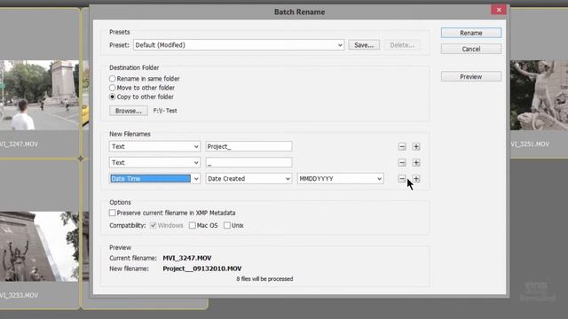 Batch renaming videos in Adobe Bridge смотреть онлайн