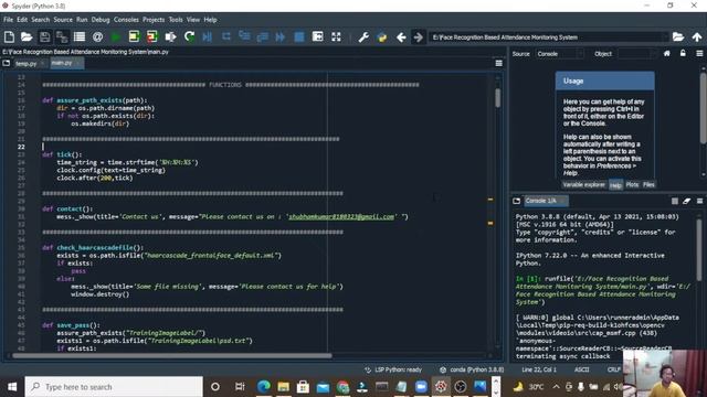 Face Recognition Based Attendance Monitoring System using Python || Full Explanation || Live || tes смотреть онлайн