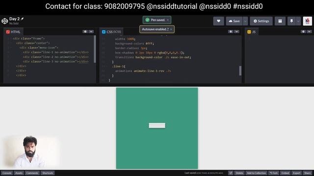 #2 - Menu Icon using CSS Html JavaScript CodePen Project with Source Code @nssiddtutorial смотреть онлайн