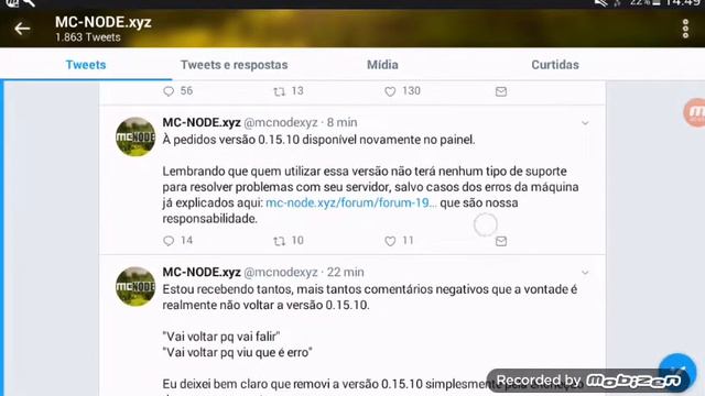 MC-NODE VOLTOU COM A 0.15.10 ? SEM SUPORTE ? смотреть онлайн