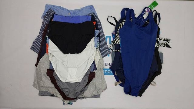 24484 Нижнее белье, купальники м/ж Tchibo сток 1 пак 5.8кг. по 22€/кг. 200шт. смотреть онлайн