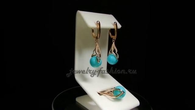 Гарнитур кольцо и серьги, вставка жемчуг