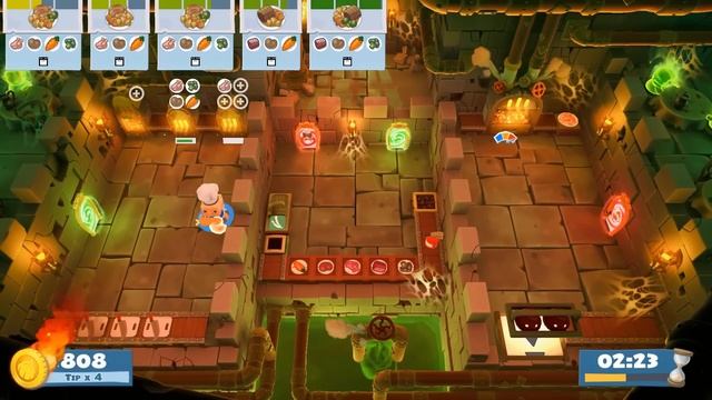 Overcooked 2. Night of the Hangry Horde. Level 3-3. 4 stars. Co-op смотреть онлайн