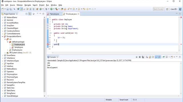 Java for beginners - Chapter 25 : Getter and setter methods in Java смотреть онлайн