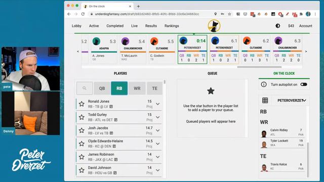Happy Hour Draft w/ Denny Carter 🕷️ - Battle Royale on Underdog Fantasy смотреть онлайн