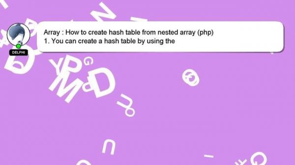 Array : How to create hash table from nested array (php)